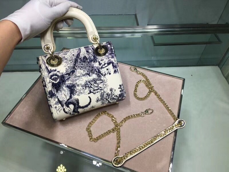 Dior Mini Lady Dior Bag With Toile De Jouy Printed 442