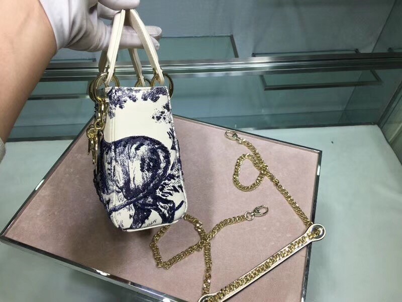 Dior Mini Lady Dior Bag With Toile De Jouy Printed 442