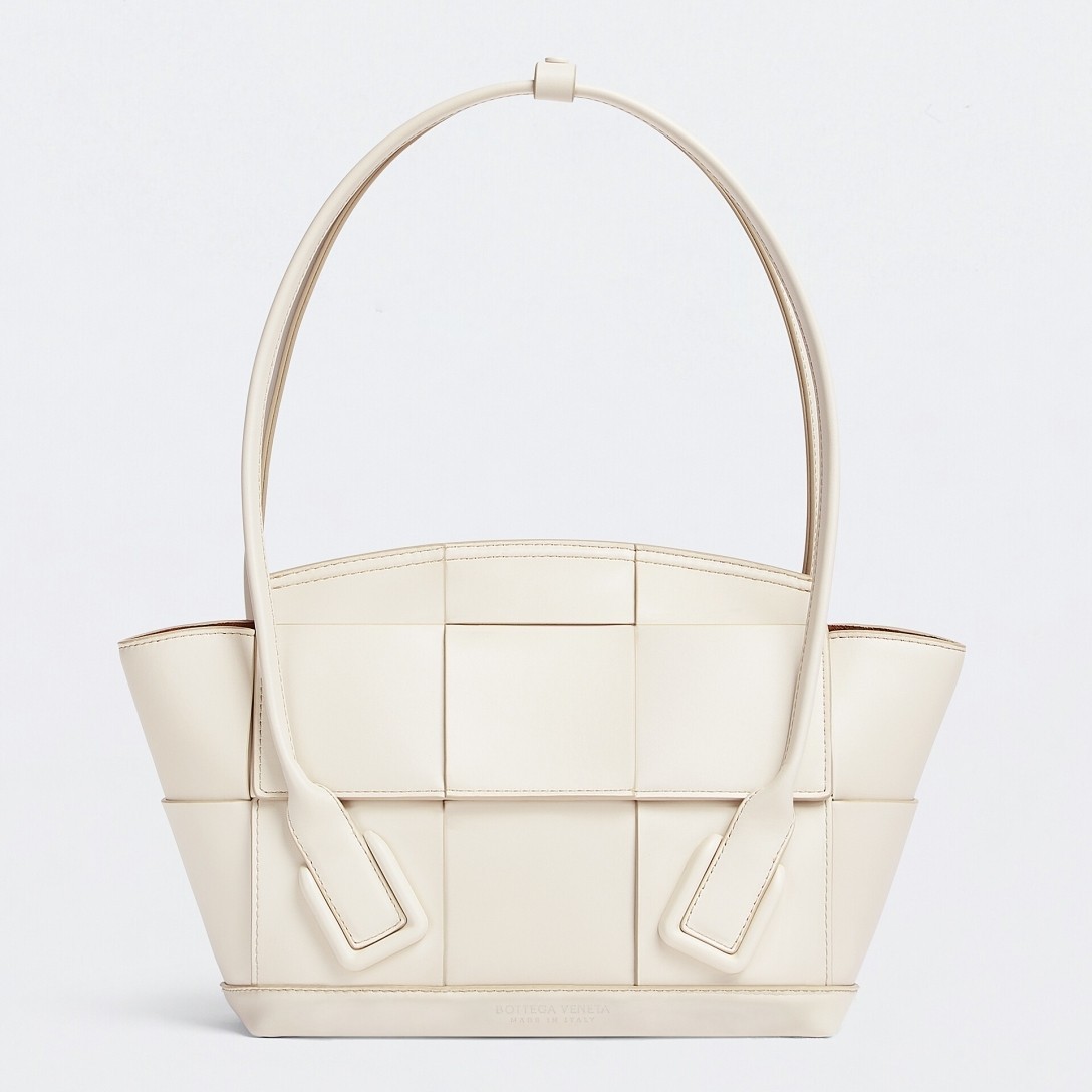 Bottega Veneta Arco Small Bag In White Intrecciato Calfskin 588