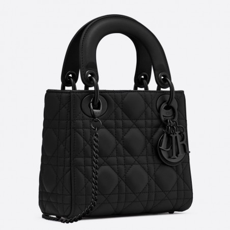 Dior Mini Lady Dior Bag In Black Ultra Matte Calfskin 476