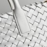 Bottega Veneta Mini Cabat Bag In White Intrecciato Lambskin 634