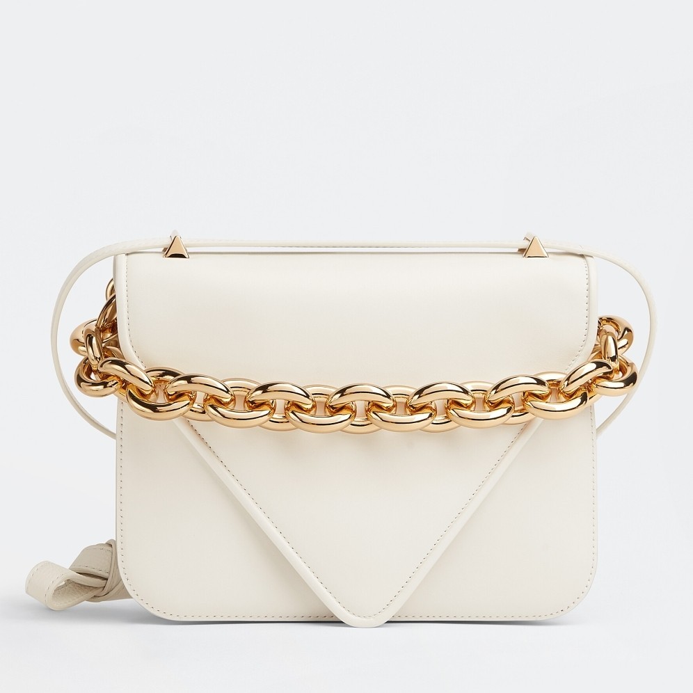 Bottega Veneta Mount Small Bag In White Calfskin 493