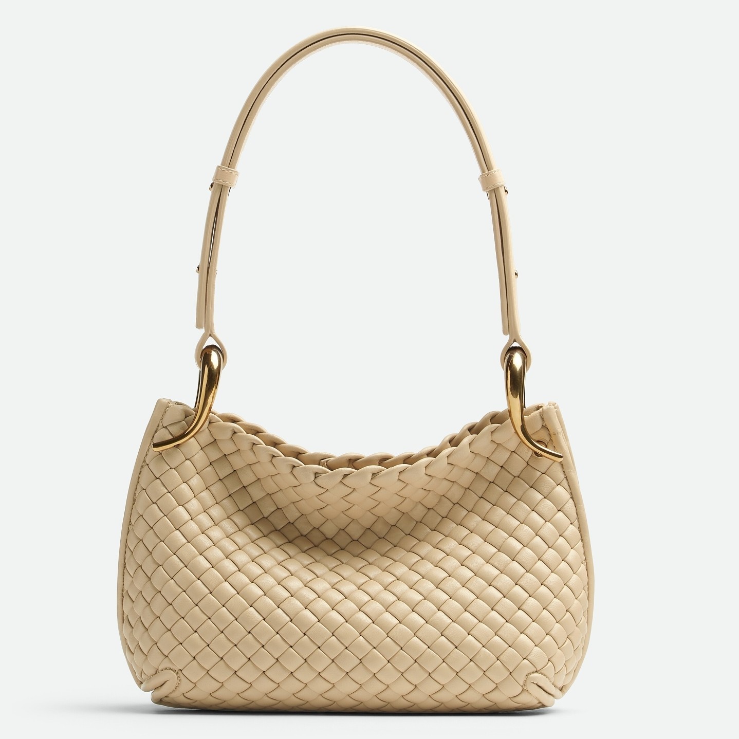 Bottega Veneta Clicker Small Bag in Porridge Intrecciato Lambskin 632