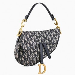 Dior Saddle Bag In Blue Oblique Jacquard Canvas 354