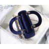 Dior Mini Lady Dior Chain Bag In Blue Velvet 819