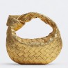 Bottega Veneta BV Jodie Mini Bag In Gold Metallic Intrecciato Leather 782