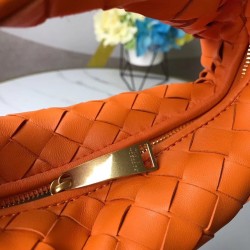 Bottega Veneta Mini BV Jodie Bag In Orange Woven Leather 007