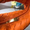 Bottega Veneta Mini BV Jodie Bag In Orange Woven Leather 007