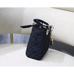 Dior Mini Lady Dior Chain Bag In Black Velvet 090