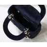 Dior Mini Lady Dior Chain Bag In Black Velvet 090