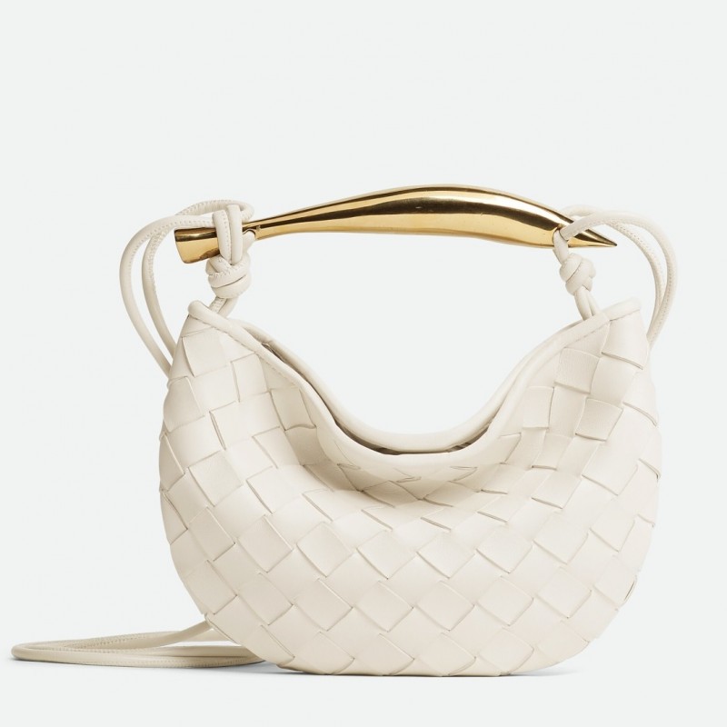 Bottega Veneta Sardine Mini Bag In White Intrecciato Lambskin 887