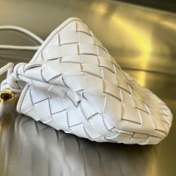 Bottega Veneta Sardine Mini Bag In White Intrecciato Lambskin 887