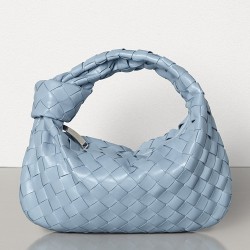 Bottega Veneta Mini BV Jodie Bag In Light Blue Woven Leather 981