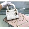 Dior Mini Lady Dior Chain Bag In White Wavy Crinkled Lambskin 120