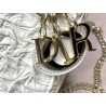 Dior Mini Lady Dior Chain Bag In White Wavy Crinkled Lambskin 120