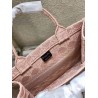 Dior Small Book Tote Bag In Pink Cannage Embroidery 890