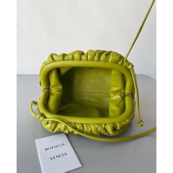 Bottega Veneta Mini Pouch In Kiwi Intrecciato Lambskin 746