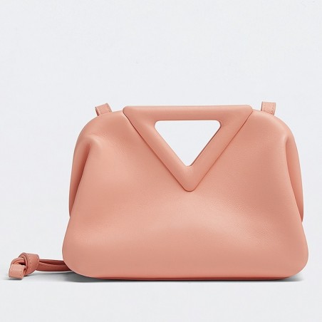 Bottega Veneta Small Point Top Handle Bag In Peachy Leather 980