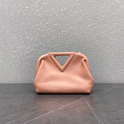 Bottega Veneta Small Point Top Handle Bag In Peachy Leather 980