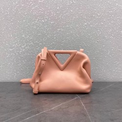 Bottega Veneta Small Point Top Handle Bag In Peachy Leather 980