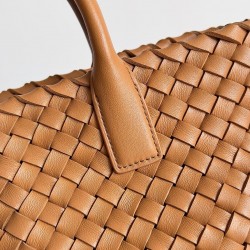 Bottega Veneta Mini Cabat Bag In Caramel Intrecciato Lambskin 436