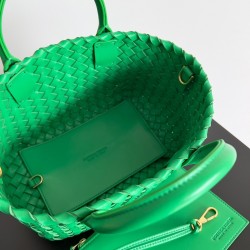 Bottega Veneta Mini Cabat Bag In Parakeet Intrecciato Lambskin 229