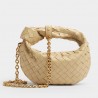 Bottega Veneta Mini Jodie Chain Bag In Porridge Intrecciato Lambskin 302