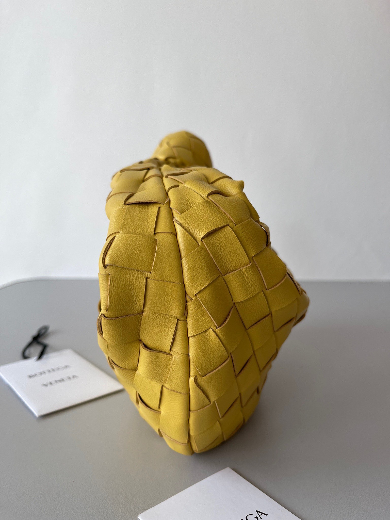 Bottega Veneta BV Jodie Mini Bag In Yellow Intrecciato Lambskin 356