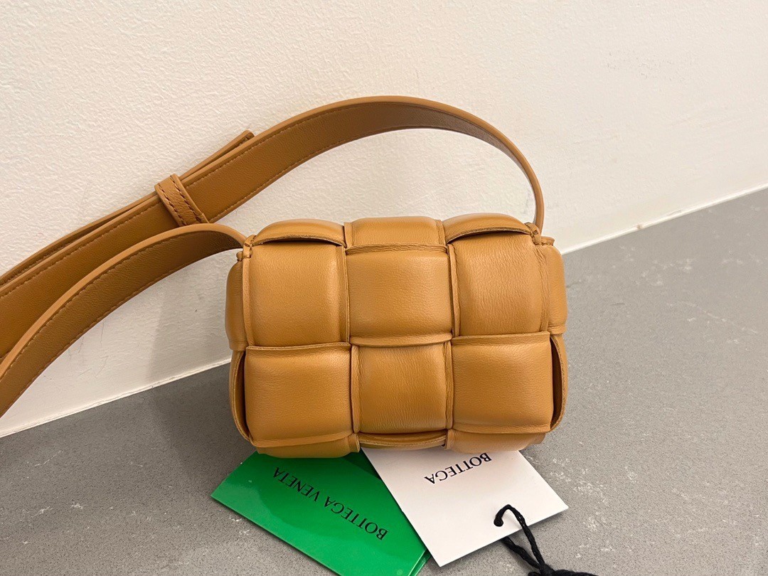 Bottega Veneta Candy Padded Cassette Bag In Camel Lambskin 371