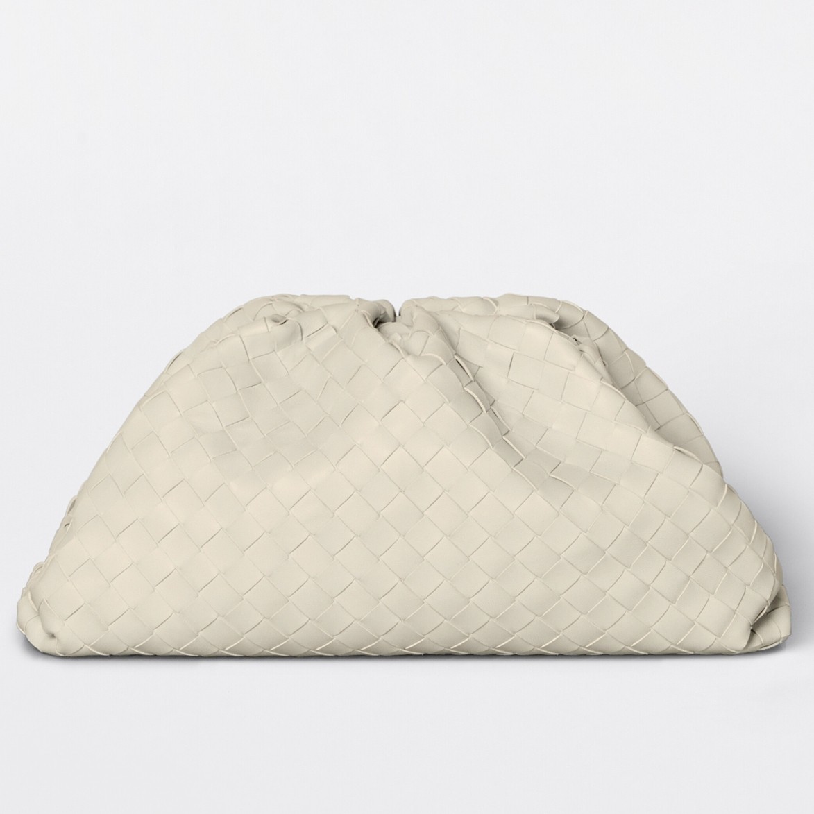 Bottega Veneta The Pouch Clutch In Plaster Intrecciato Leather 422