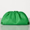 Bottega Veneta The Pouch Clutch In Green Intrecciato Leather 499