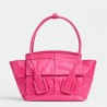 Bottega Veneta Mini Arco Bag In Pink Intrecciato Leather 523