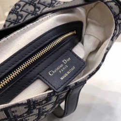 Dior Saddle Bag In Blue Oblique Jacquard Canvas 354