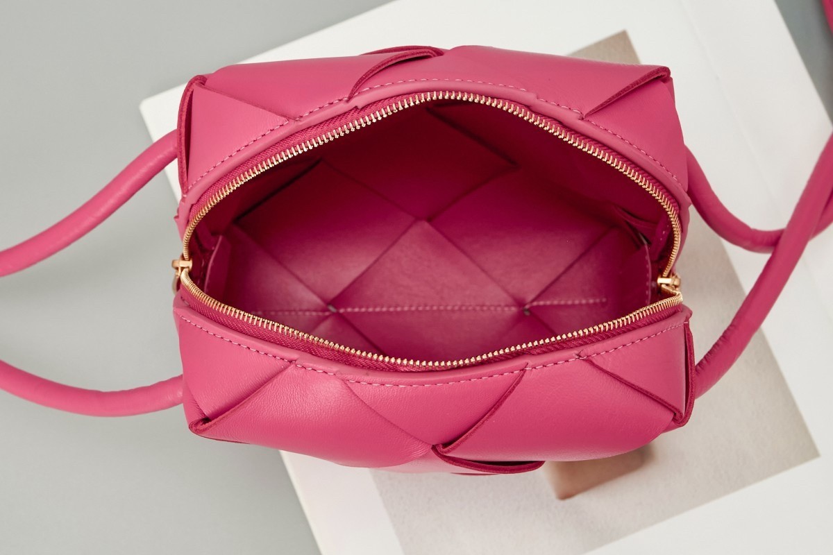 Bottega Veneta Mini Cassette Camera Bag In Cranberry Lambskin 839