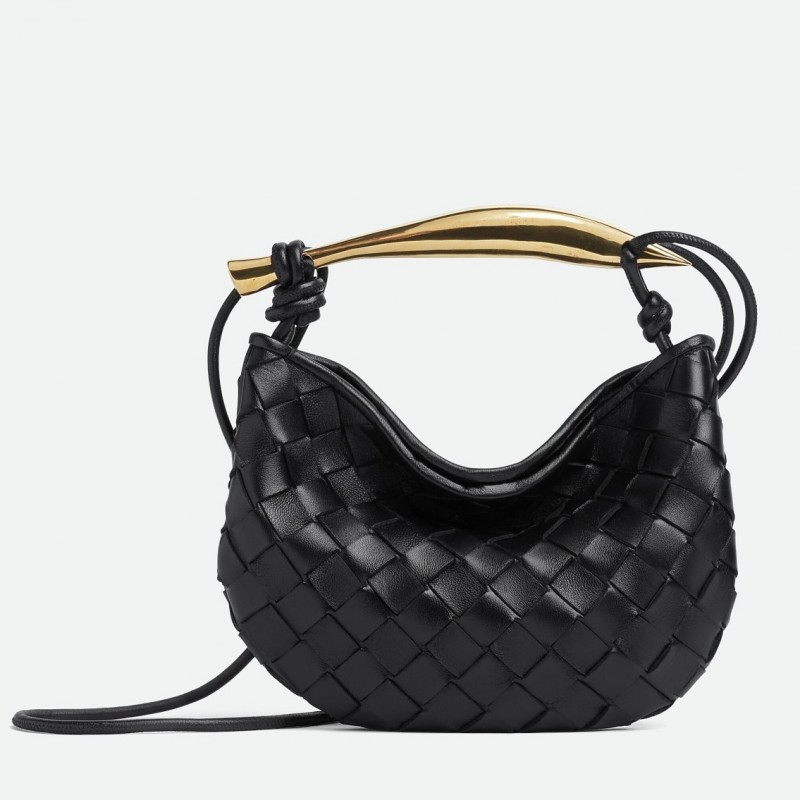 Bottega Veneta Sardine Mini Bag In Black Intrecciato Lambskin 894