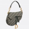 Dior Saddle Bag In Green Oblique Jacquard Canvas 140