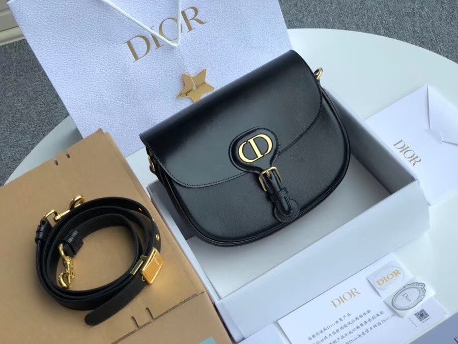 Dior Medium Bobby Bag In Black Calfskin 436