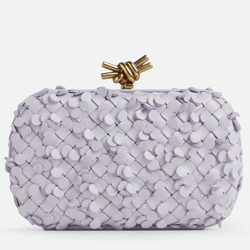 Bottega Veneta Knot Minaudiere Clutch in Oyster Sequins Lambskin 043