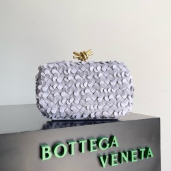 Bottega Veneta Knot Minaudiere Clutch in Oyster Sequins Lambskin 043