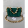 Bottega Veneta Chain Cassette Bag In Emerald Green Suede 501