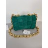 Bottega Veneta Chain Cassette Bag In Emerald Green Suede 501