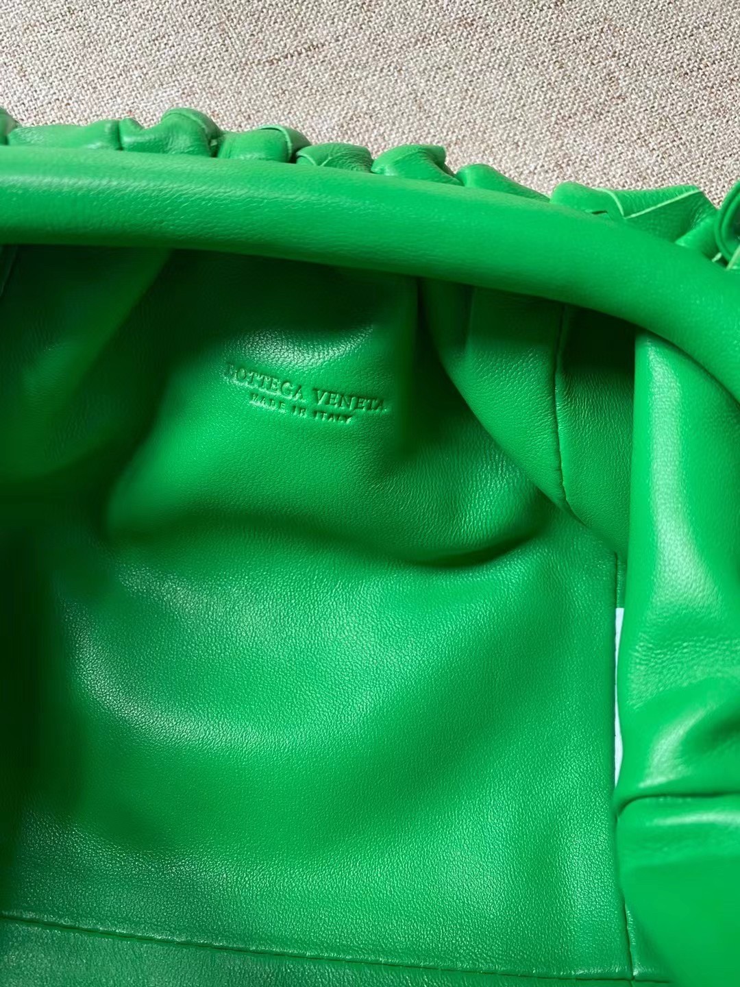 Bottega Veneta Mini Pouch In Green Intrecciato Lambskin 791