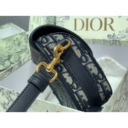 Dior Medium Bobby Bag In Blue Dior Oblique Canvas 613