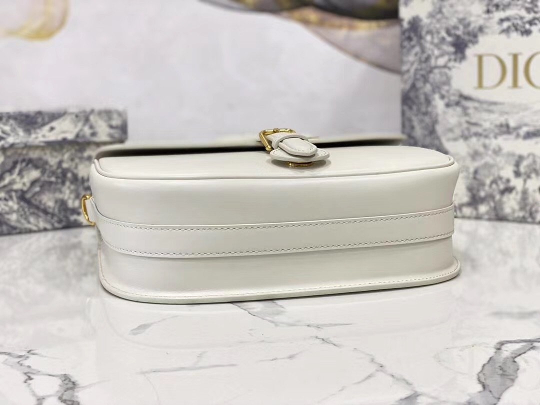 Dior Large Bobby Bag In White Calfskin 689