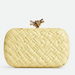 Bottega Veneta Knot Minaudiere Clutch In Ice Cream Foulard Intreccio Leather 513