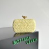 Bottega Veneta Knot Minaudiere Clutch In Ice Cream Foulard Intreccio Leather 513