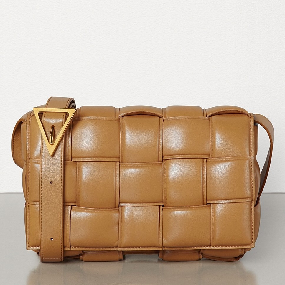 Bottega Veneta Padded Cassette Bag In Caramel Calfskin 536