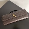 Bottega Veneta Andiamo Clutch with Handle in Fondant Intrecciato Lambskin 728