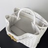 Bottega Veneta Medium Andiamo Bag In White Intrecciato Lambskin 752