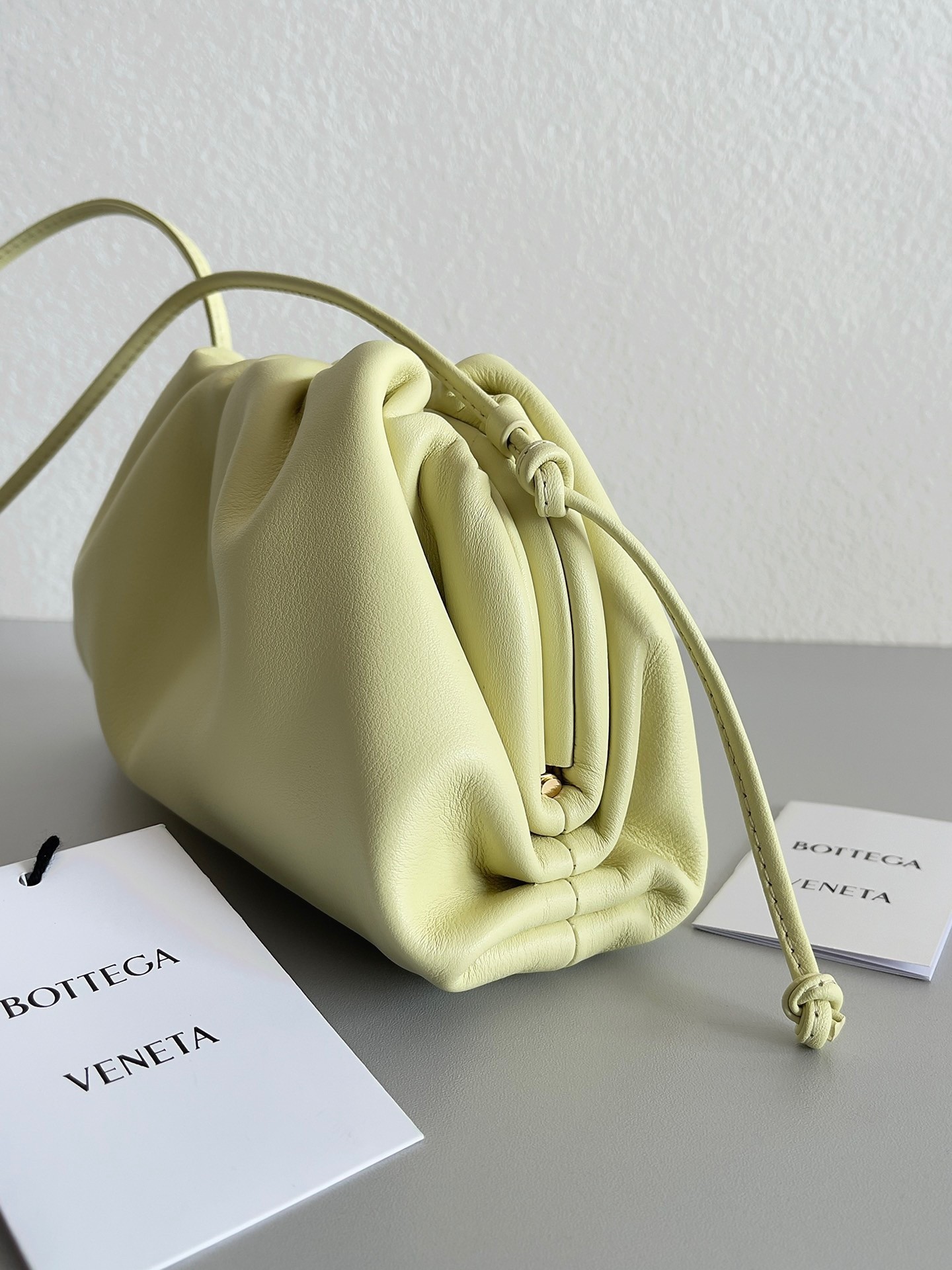 Bottega Veneta Mini Pouch Bag In Zest Washed Calfskin 825